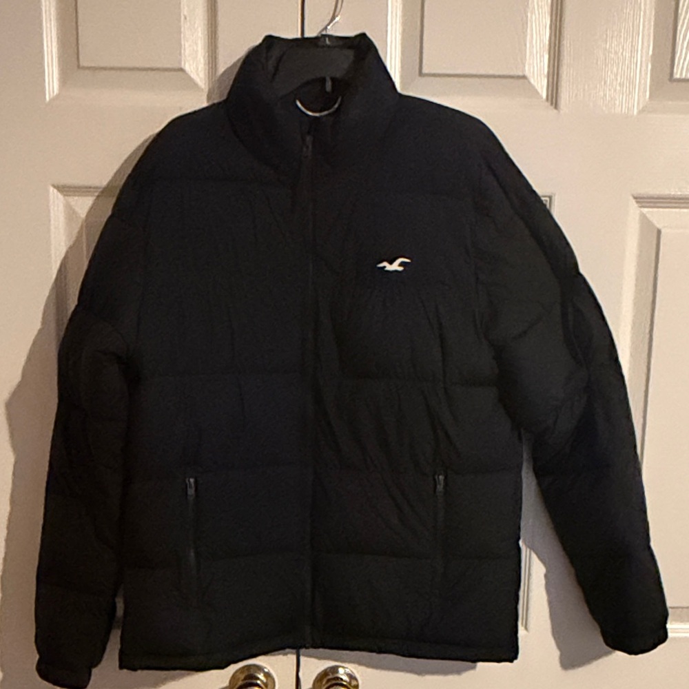 Men's Hollister Black Puffer Jacket large